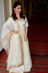 Soha Ali Khan In Ivory Sequins and Gotta Patti Embroidered Anarkali Set