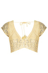 Yellow Saree with Raw Silk Blouse - devnaagri